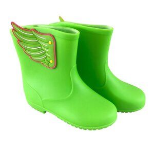 Toddler Boys Girls Rain Boots Slip On Waterproof Wings Lime Green US Size 12